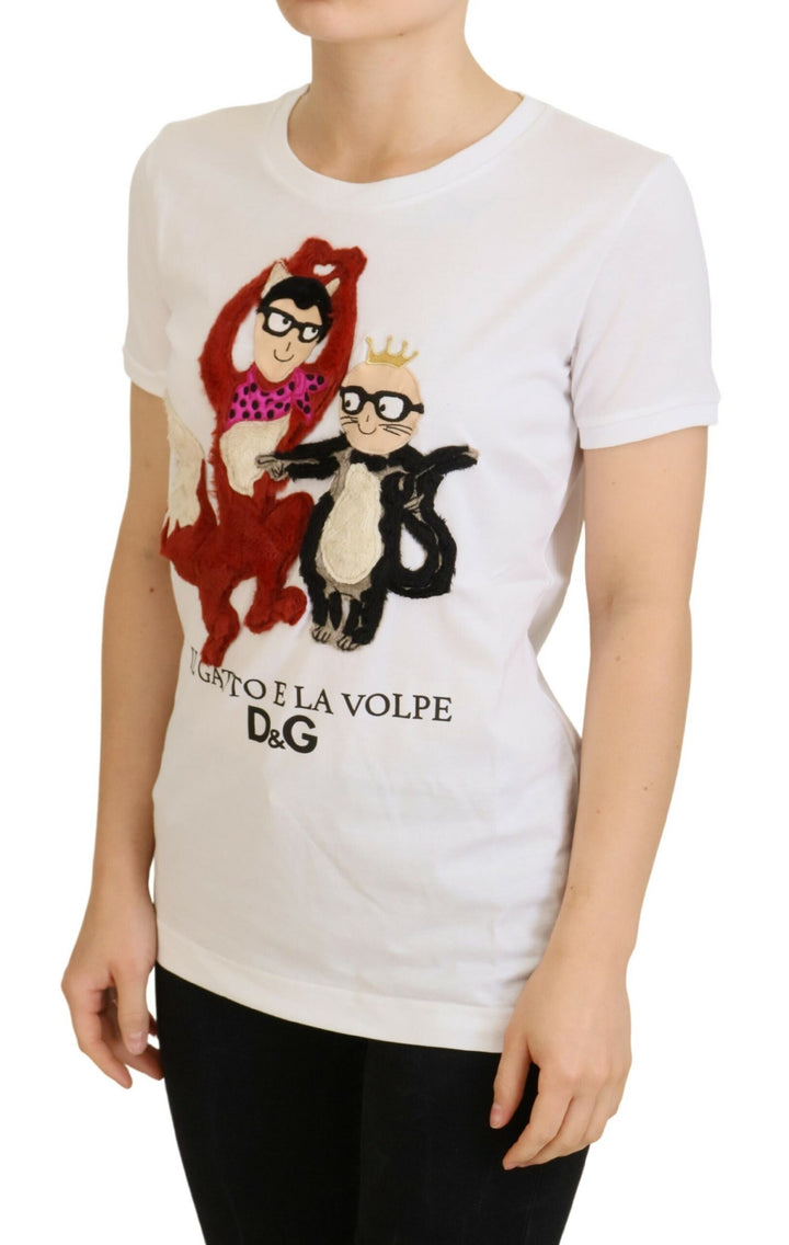 T-shirt Dolce & Gabbana blanc texturé à manches courtes