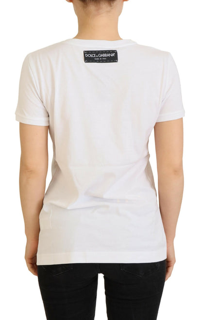 T-shirt Dolce & Gabbana blanc texturé à manches courtes