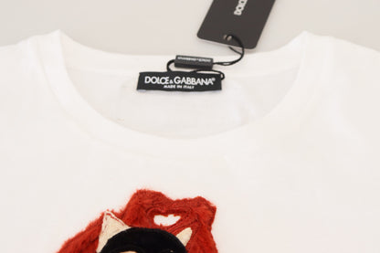 T-shirt Dolce & Gabbana blanc texturé à manches courtes