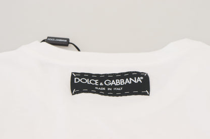 T-shirt Dolce & Gabbana blanc texturé à manches courtes