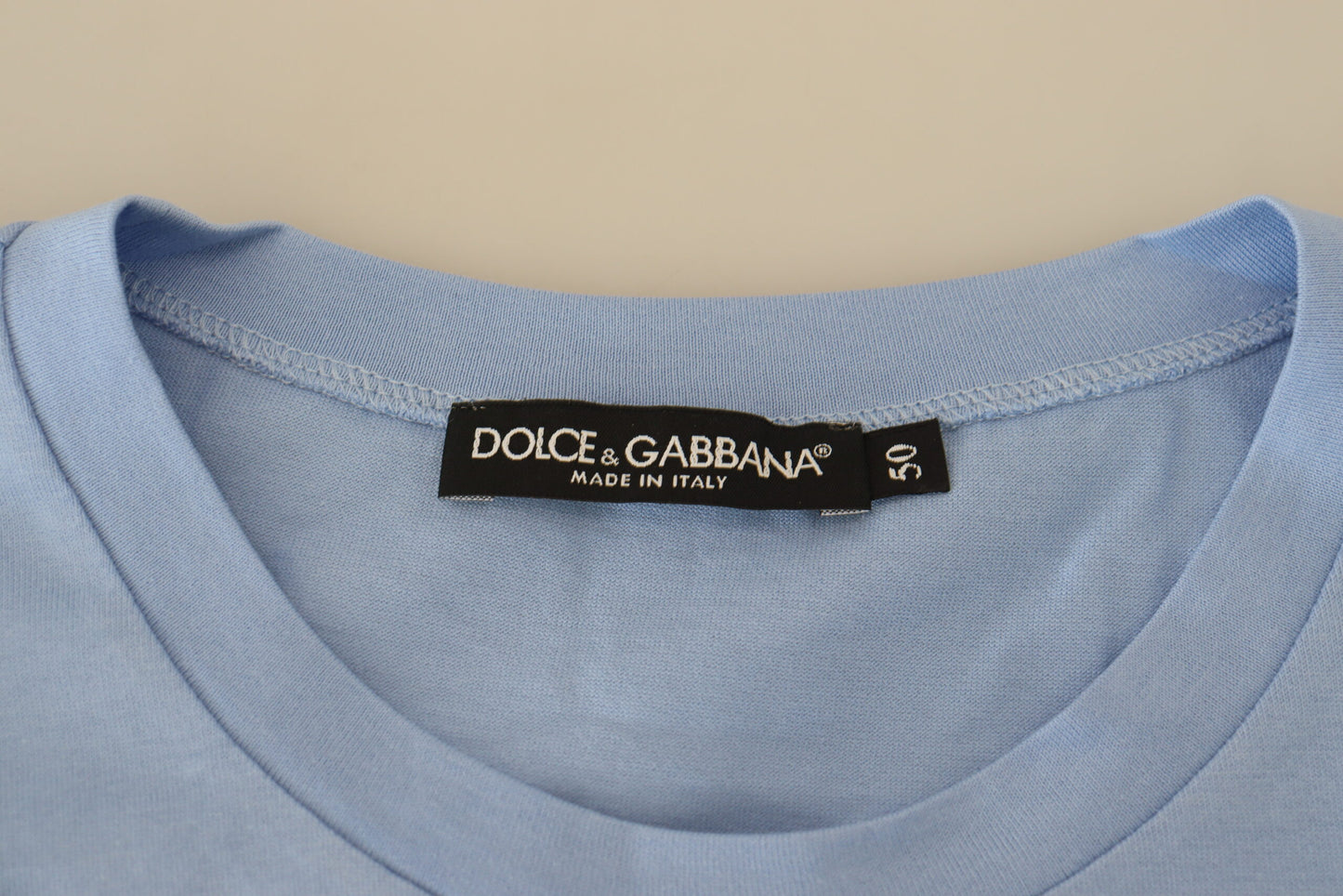 T-shirt en coton Dolce & Gabbana Light Blue Happy New Year 2017