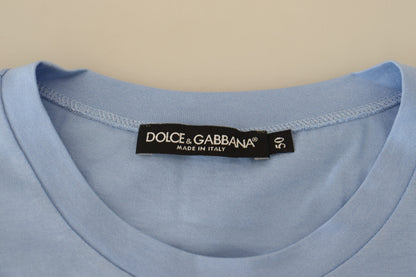 T-shirt en coton Dolce & Gabbana Light Blue Happy New Year 2017