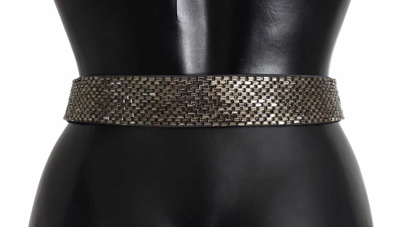 Ceinture à Paillettes Large Boucle Cristal Multicolore Dolce & Gabbana