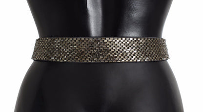 Ceinture à Paillettes Large Boucle Cristal Multicolore Dolce & Gabbana