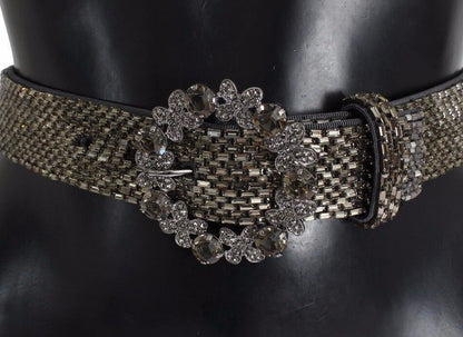 Ceinture à Paillettes Large Boucle Cristal Multicolore Dolce & Gabbana