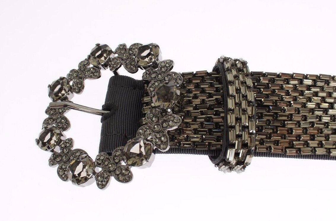 Ceinture à Paillettes Large Boucle Cristal Multicolore Dolce & Gabbana