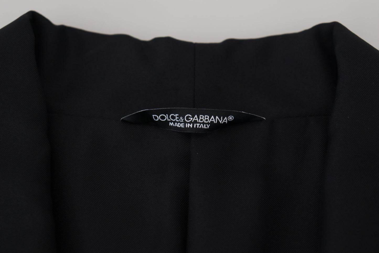 Dolce & Gabbana Blazer homme noir à rayures et patch DG