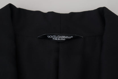 Dolce & Gabbana Blazer homme noir à rayures et patch DG
