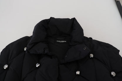 Veste sans manches noire Dolce & Gabbana avec ornements métalliques DG