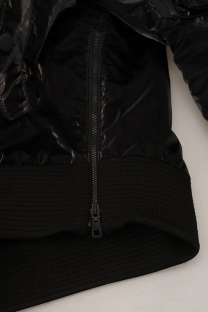 Blouson Bomber Dolce & Gabbana Noir en Nylon à Capuche et Fermeture Éclair Intégrale