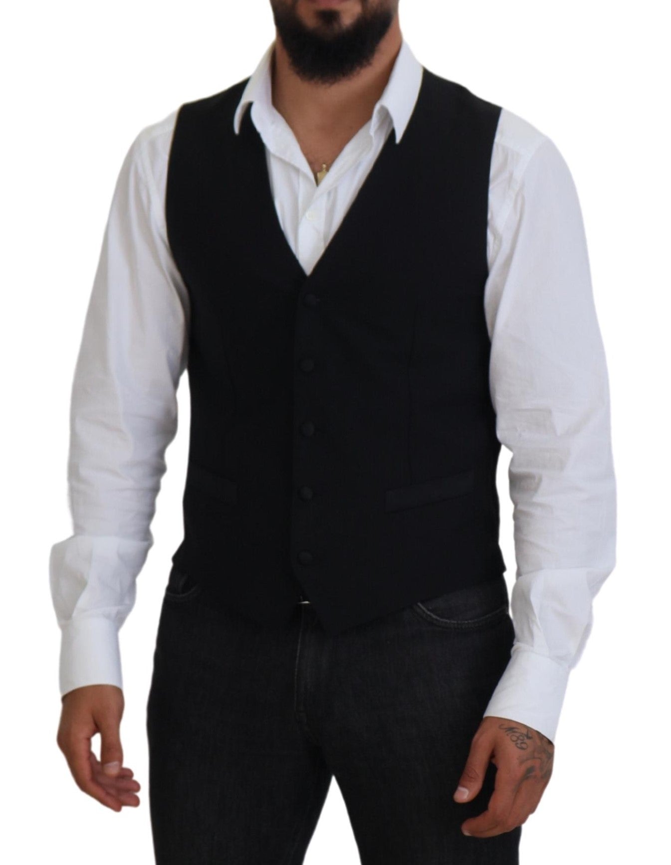 Dolce & Gabbana Gilet en laine vierge noire
