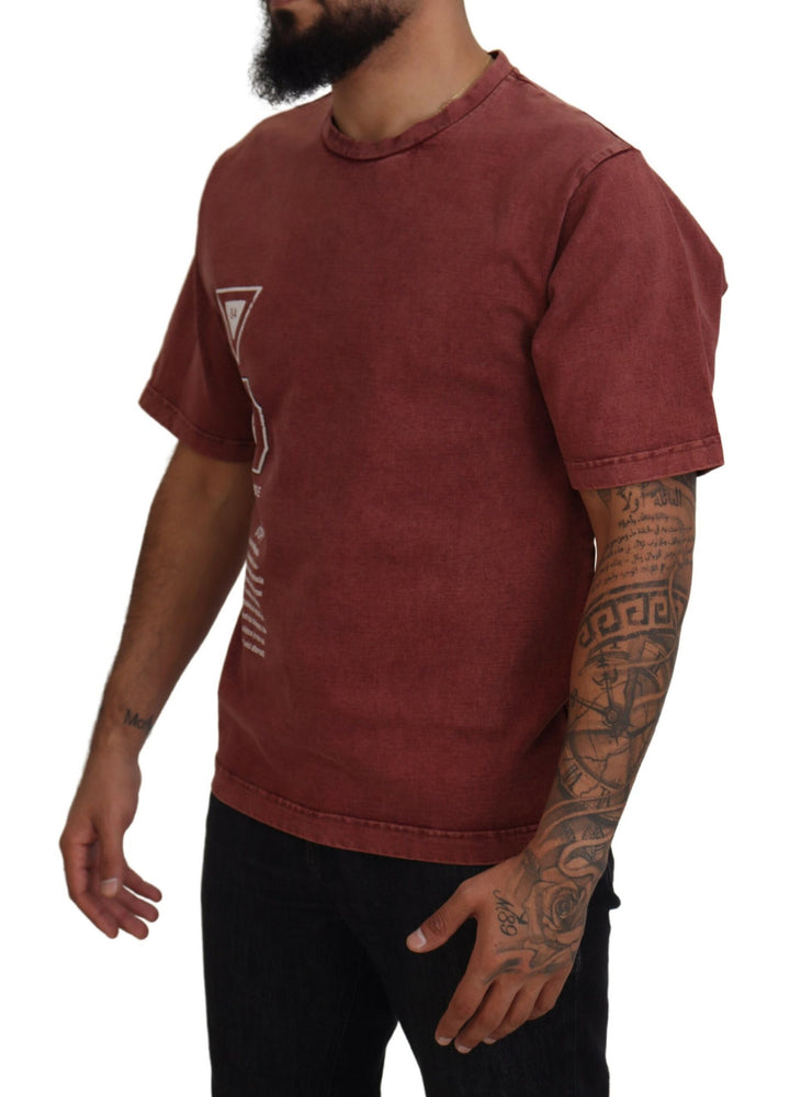 T-shirt Dolce & Gabbana col rond manches courtes imprimé marron