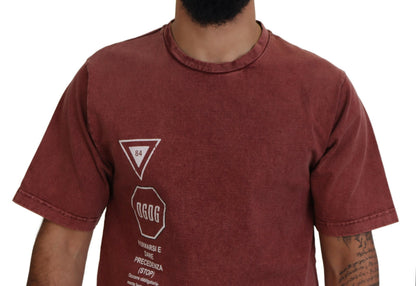 T-shirt Dolce & Gabbana col rond manches courtes imprimé marron
