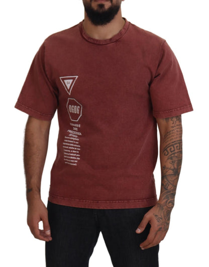 T-shirt Dolce & Gabbana col rond manches courtes imprimé marron