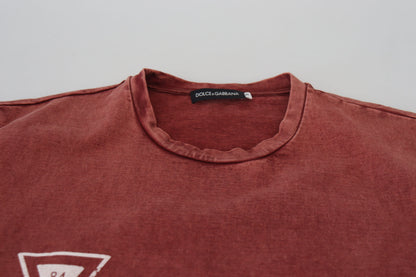 T-shirt Dolce & Gabbana col rond manches courtes imprimé marron