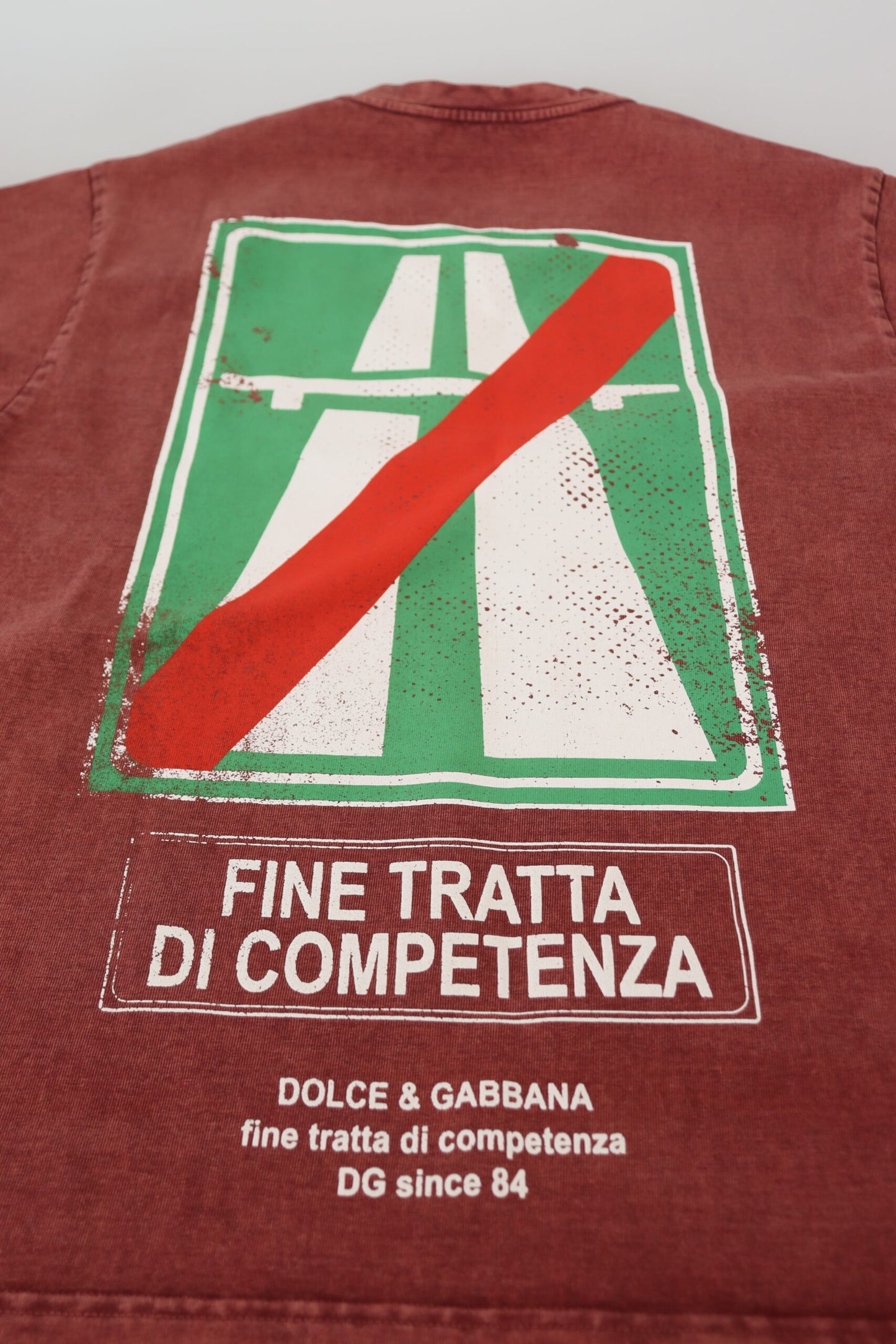 T-shirt Dolce & Gabbana col rond manches courtes imprimé marron