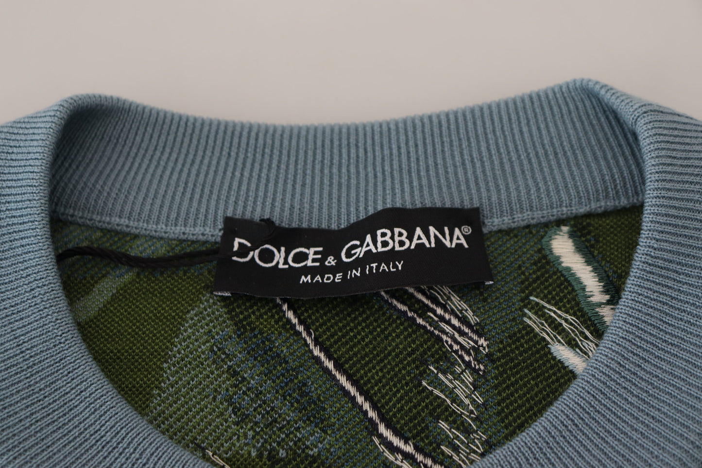 Pull Dolce & Gabbana en laine multicolore motif jungle avec logo