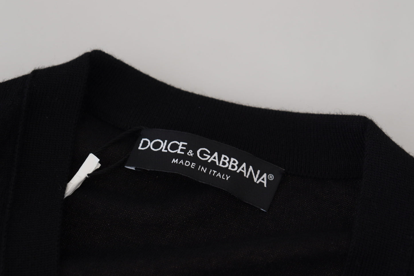 Cardigan boutonné en cachemire noir Dolce & Gabbana