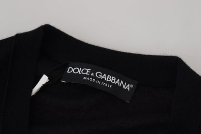 Cardigan boutonné en cachemire noir Dolce & Gabbana