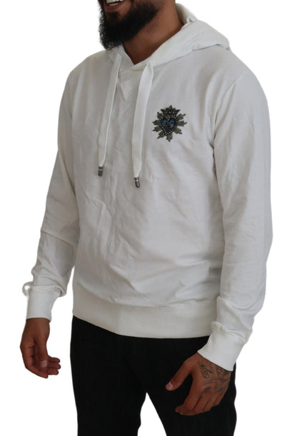 Sweat à capuche Dolce & Gabbana en coton blanc avec logo