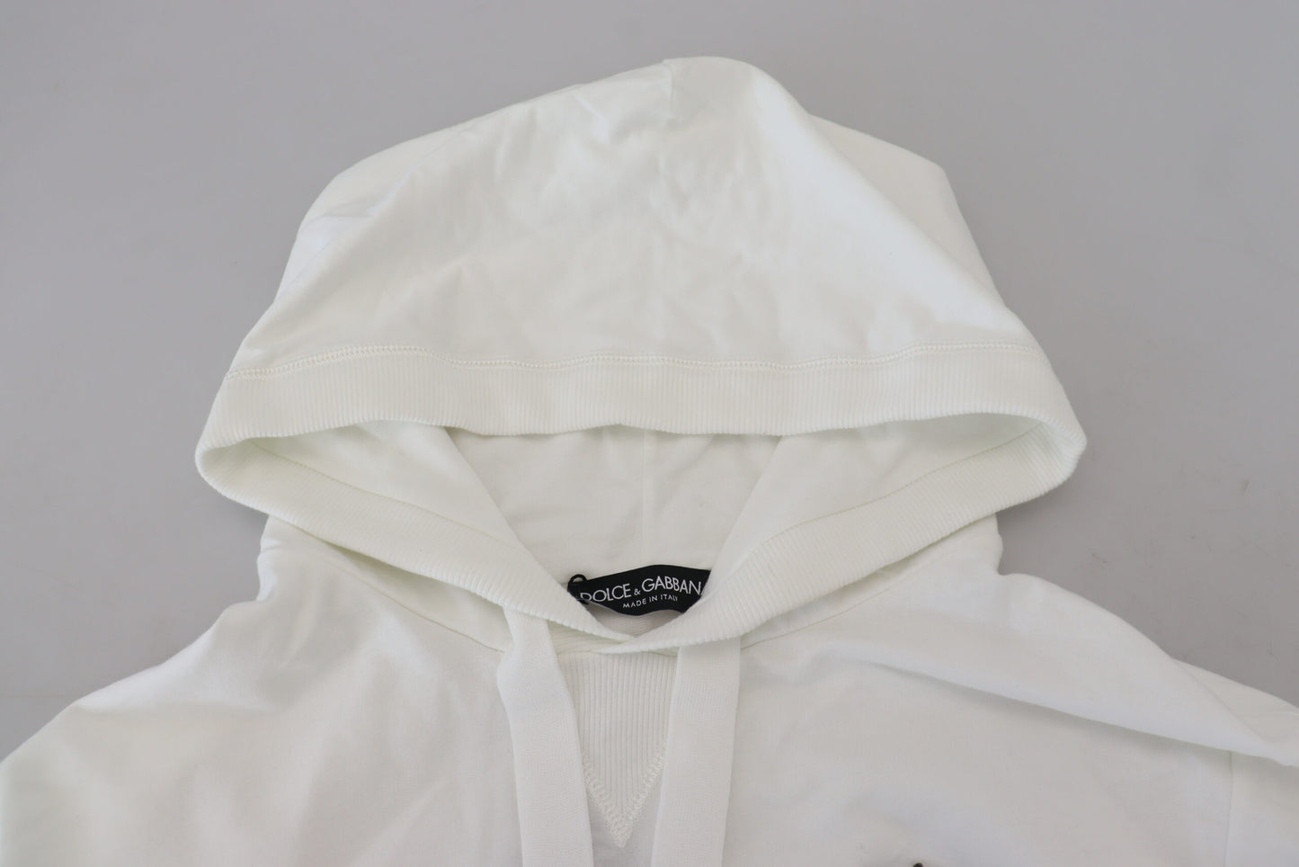 Sweat à capuche Dolce & Gabbana en coton blanc avec logo