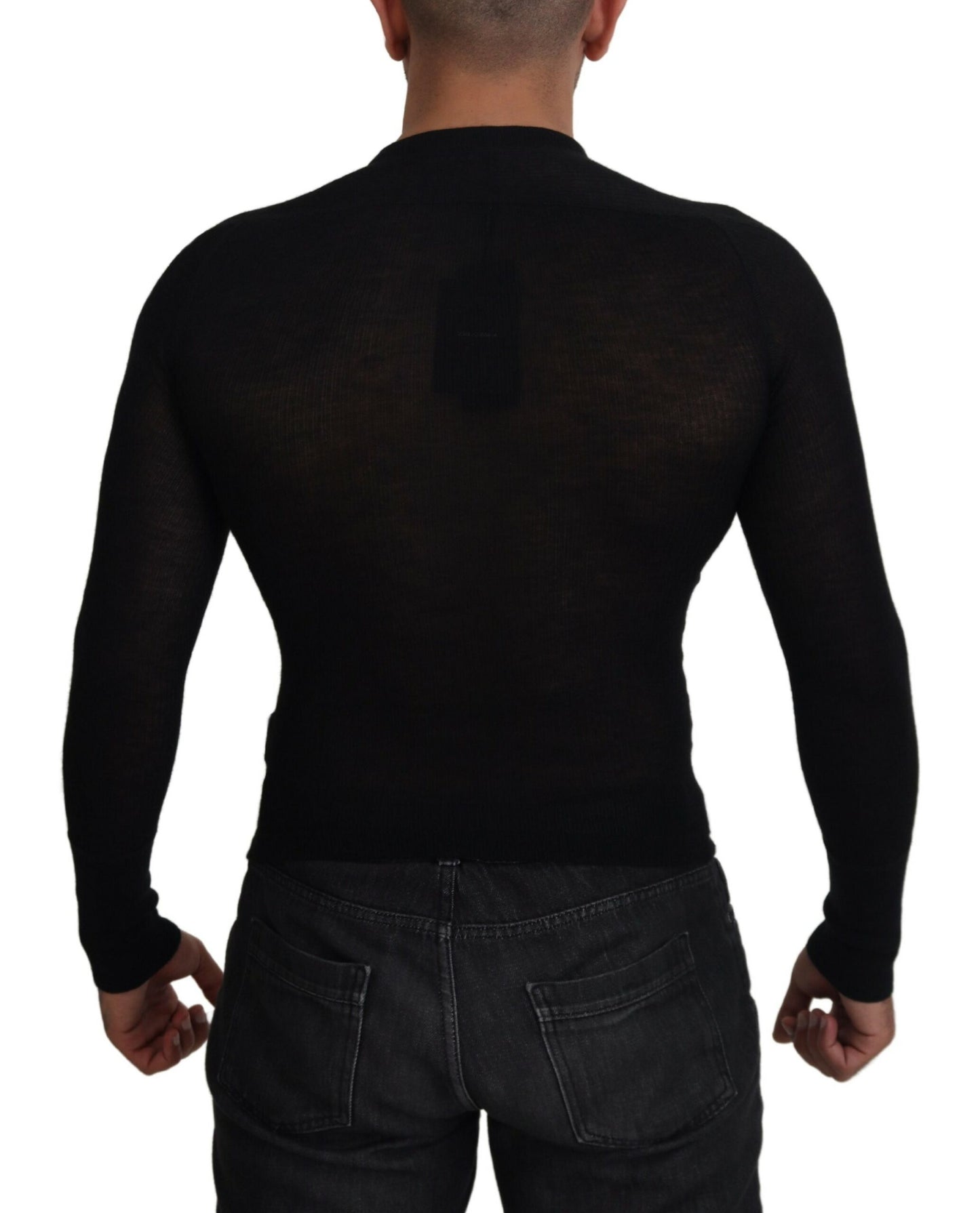Pull-over en cachemire noir boutonné Dolce & Gabbana