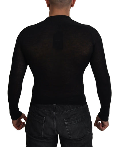 Pull-over en cachemire noir boutonné Dolce & Gabbana