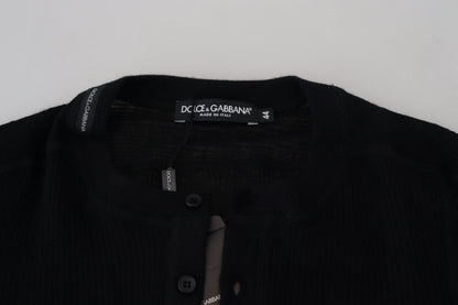 Pull-over en cachemire noir boutonné Dolce & Gabbana