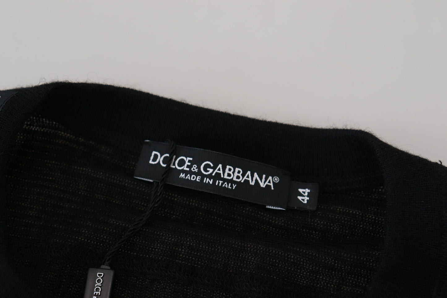 Pull-over en cachemire noir boutonné Dolce & Gabbana