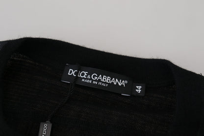 Pull-over en cachemire noir boutonné Dolce & Gabbana