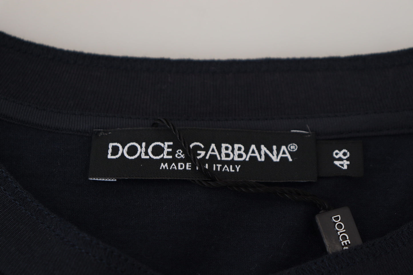 Pull Dolce & Gabbana en coton bleu à col rond et boutons