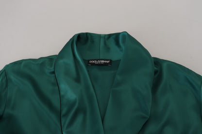 Robe de nuit Dolce & Gabbana en soie verte avec ceinture à la taille