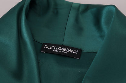 Robe de nuit Dolce & Gabbana en soie verte avec ceinture à la taille