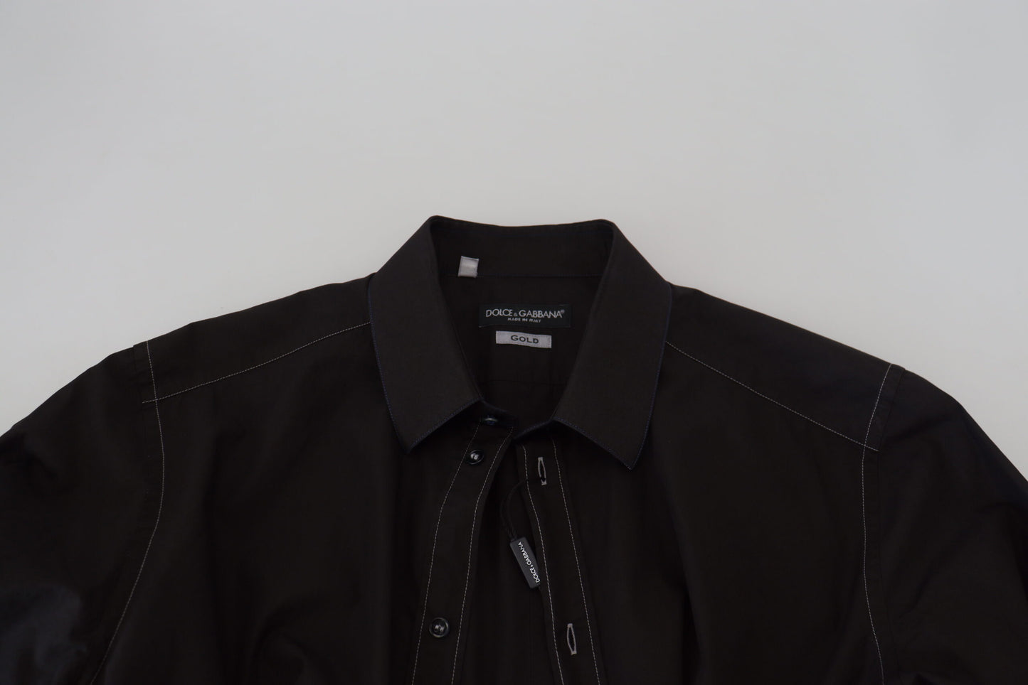 Chemise GOLD Dolce & Gabbana en coton noir à col et manches longues