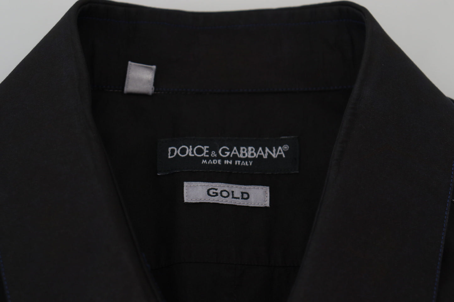 Chemise GOLD Dolce & Gabbana en coton noir à col et manches longues