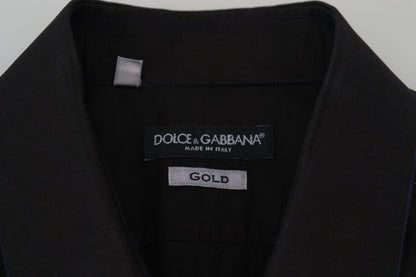 Chemise GOLD Dolce & Gabbana en coton noir à col et manches longues