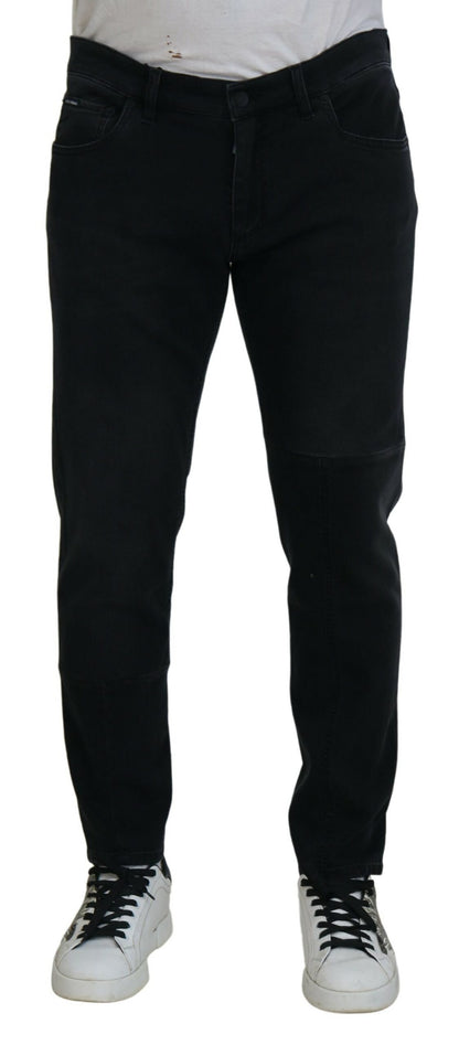 Vaqueros pitillo Dolce & Gabbana con bordado de ángel en color negro