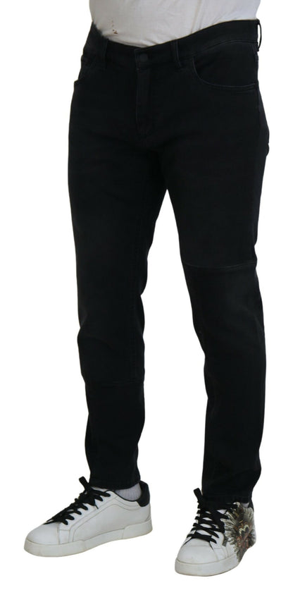 Vaqueros pitillo Dolce & Gabbana con bordado de ángel en color negro