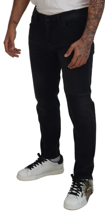 Vaqueros pitillo Dolce & Gabbana con bordado de ángel en color negro
