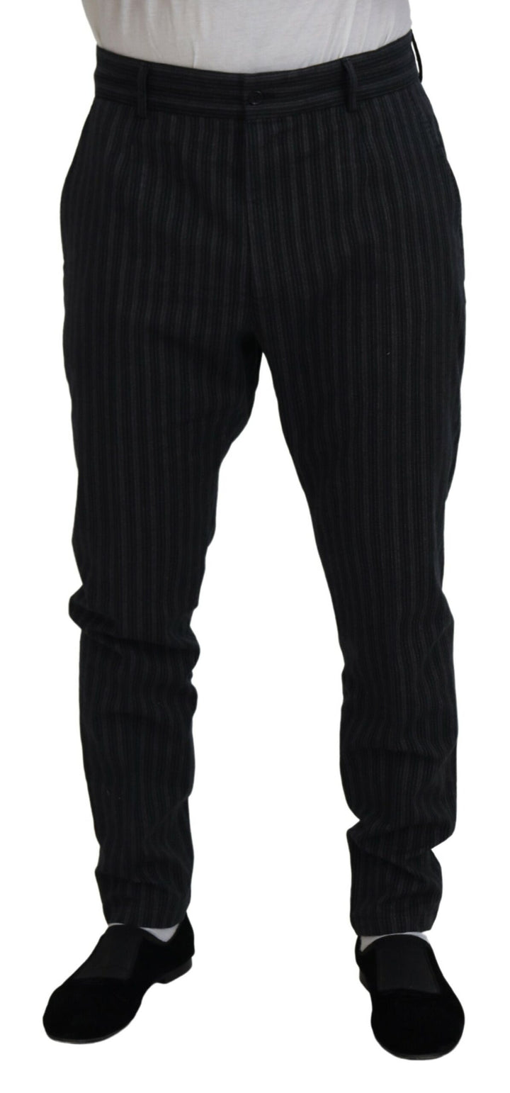 Pantalon de ville Dolce & Gabbana gris foncé à rayures