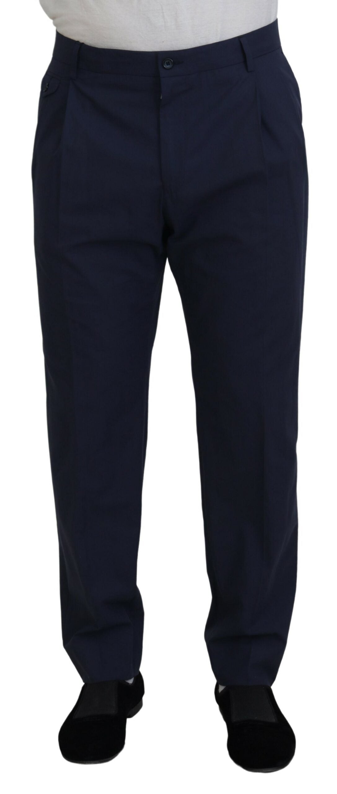 Pantalon habillé chino en coton bleu foncé Dolce & Gabbana