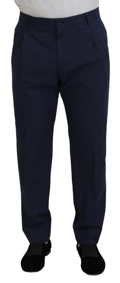 Pantalon habillé chino en coton bleu foncé Dolce & Gabbana