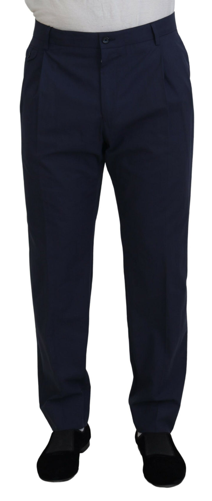 Pantalon habillé chino en coton bleu foncé Dolce & Gabbana