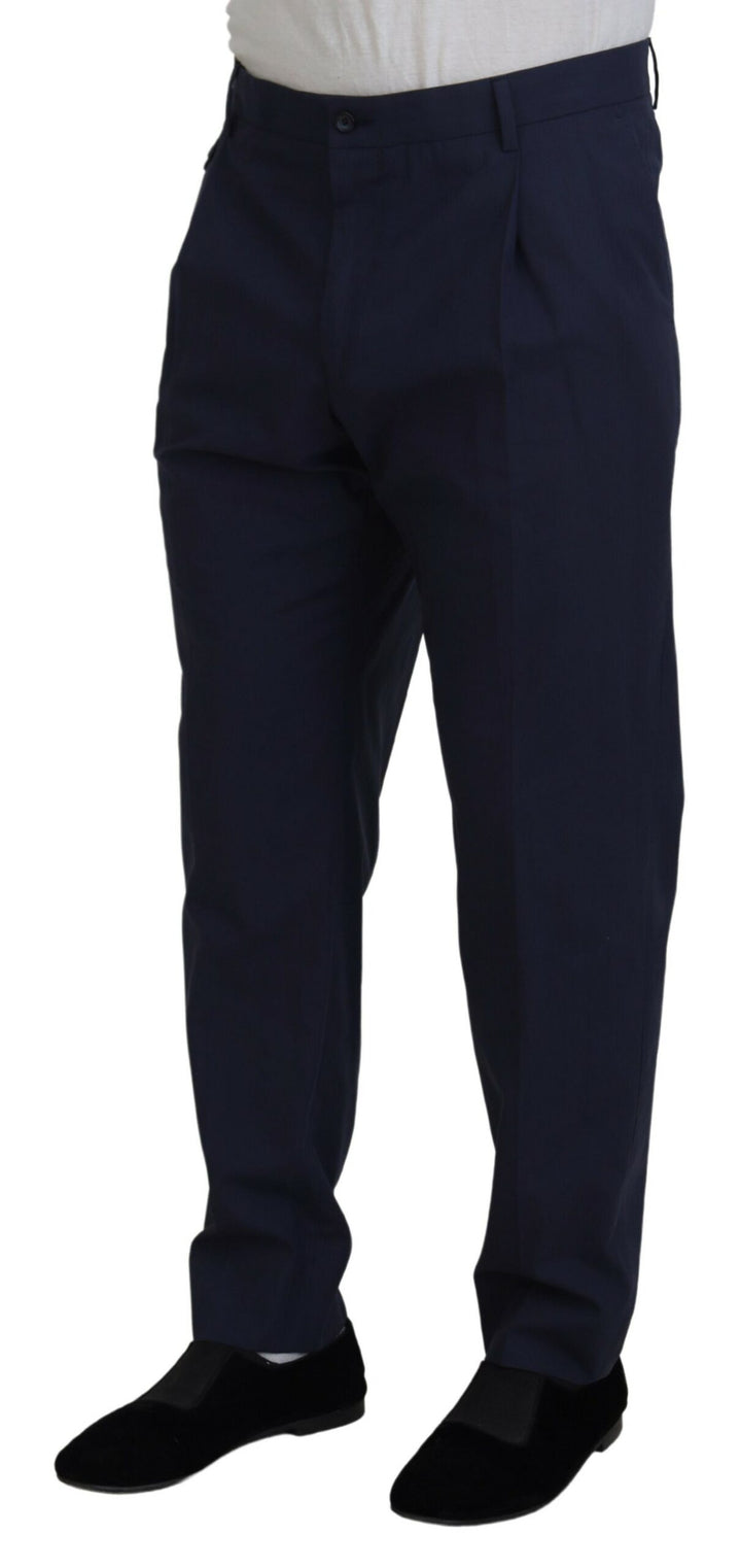 Pantalon habillé chino en coton bleu foncé Dolce & Gabbana