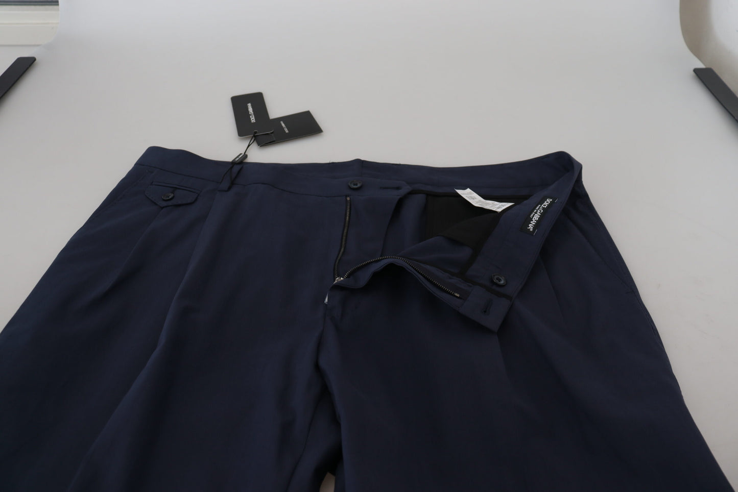 Pantalon habillé chino en coton bleu foncé Dolce & Gabbana