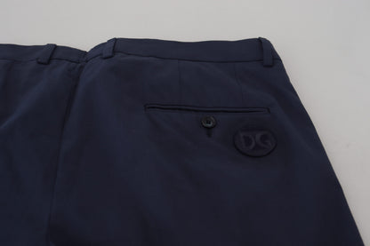 Pantalon habillé chino en coton bleu foncé Dolce & Gabbana
