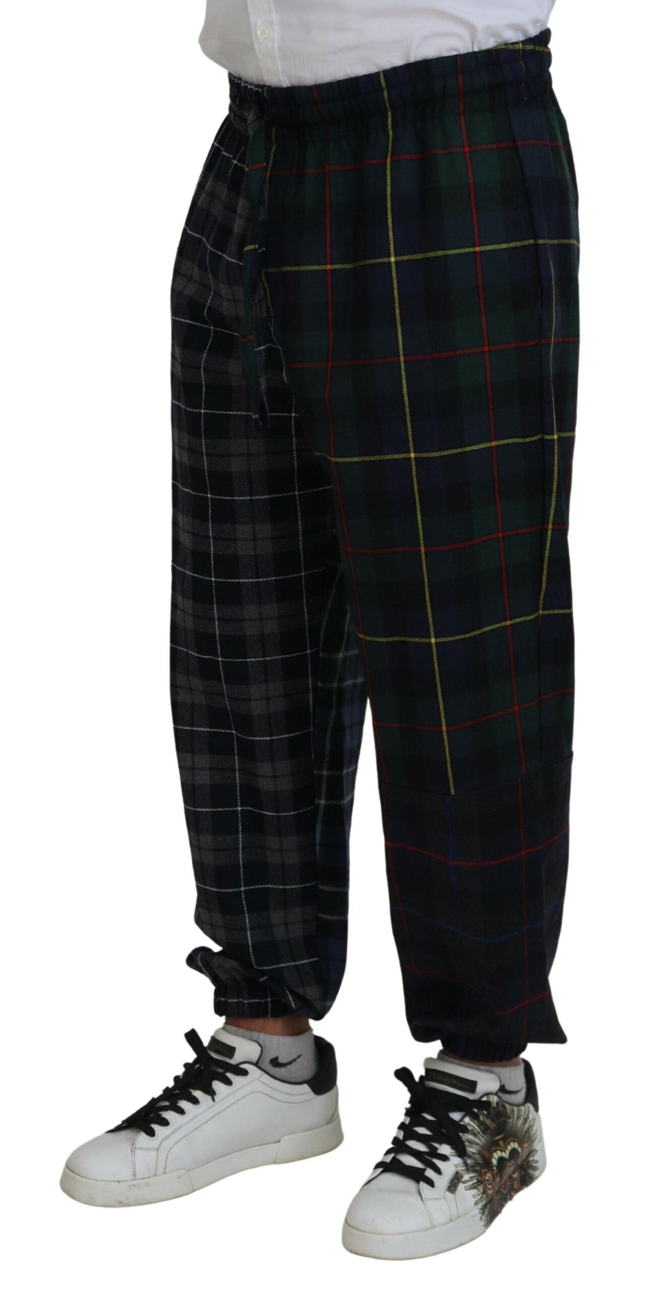 Pantalon de jogging en laine à carreaux multicolores pour homme Dolce & Gabbana
