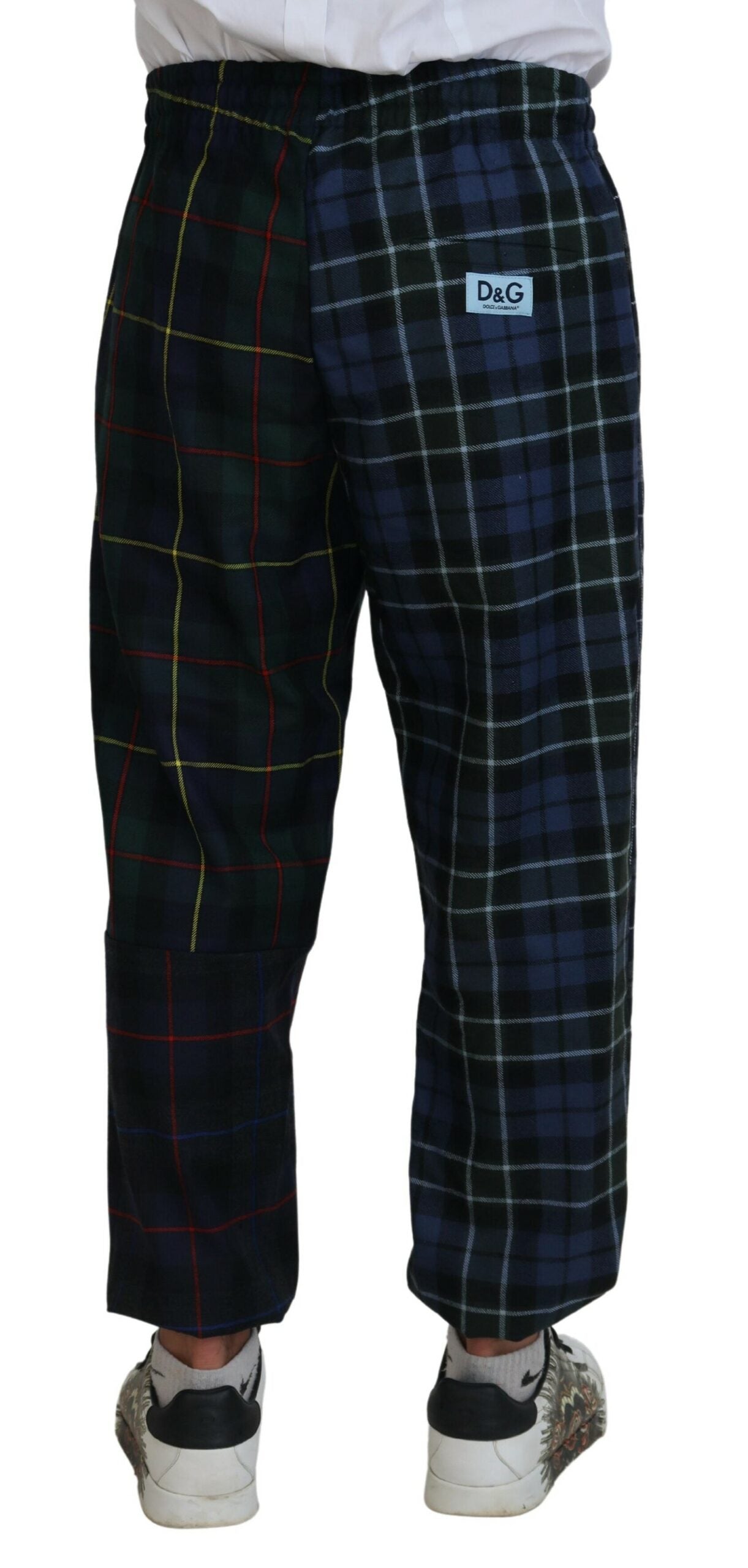 Pantalon de jogging en laine à carreaux multicolores pour homme Dolce & Gabbana