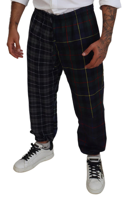 Pantalon de jogging en laine à carreaux multicolores pour homme Dolce & Gabbana
