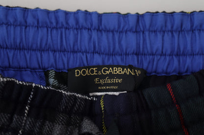 Pantalon de jogging en laine à carreaux multicolores pour homme Dolce & Gabbana